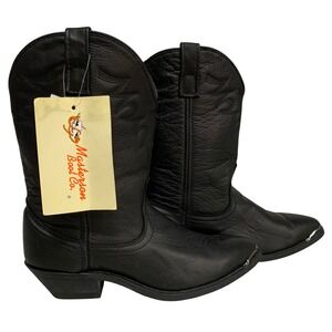 Masterson Boot Co. RB887 Women's‎ Black Leather Cowboy Western Boots Size 9M NWT